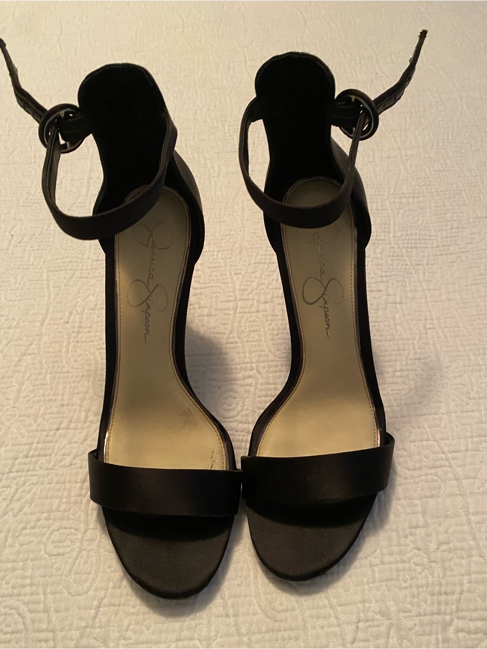 Jessica Simpson Black Open-Toe Ankle Strap Heels